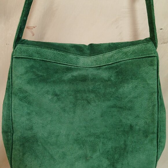 Vintage Emerald Green Suede Shoulder - Picture 5 of 13